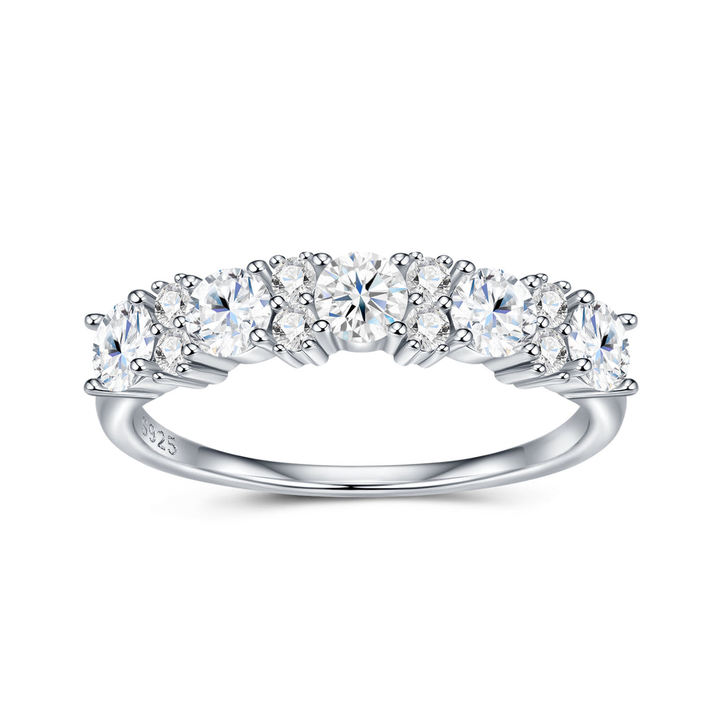 Minimalist Moissanite Ring in Platinum-Plated S925 Silver