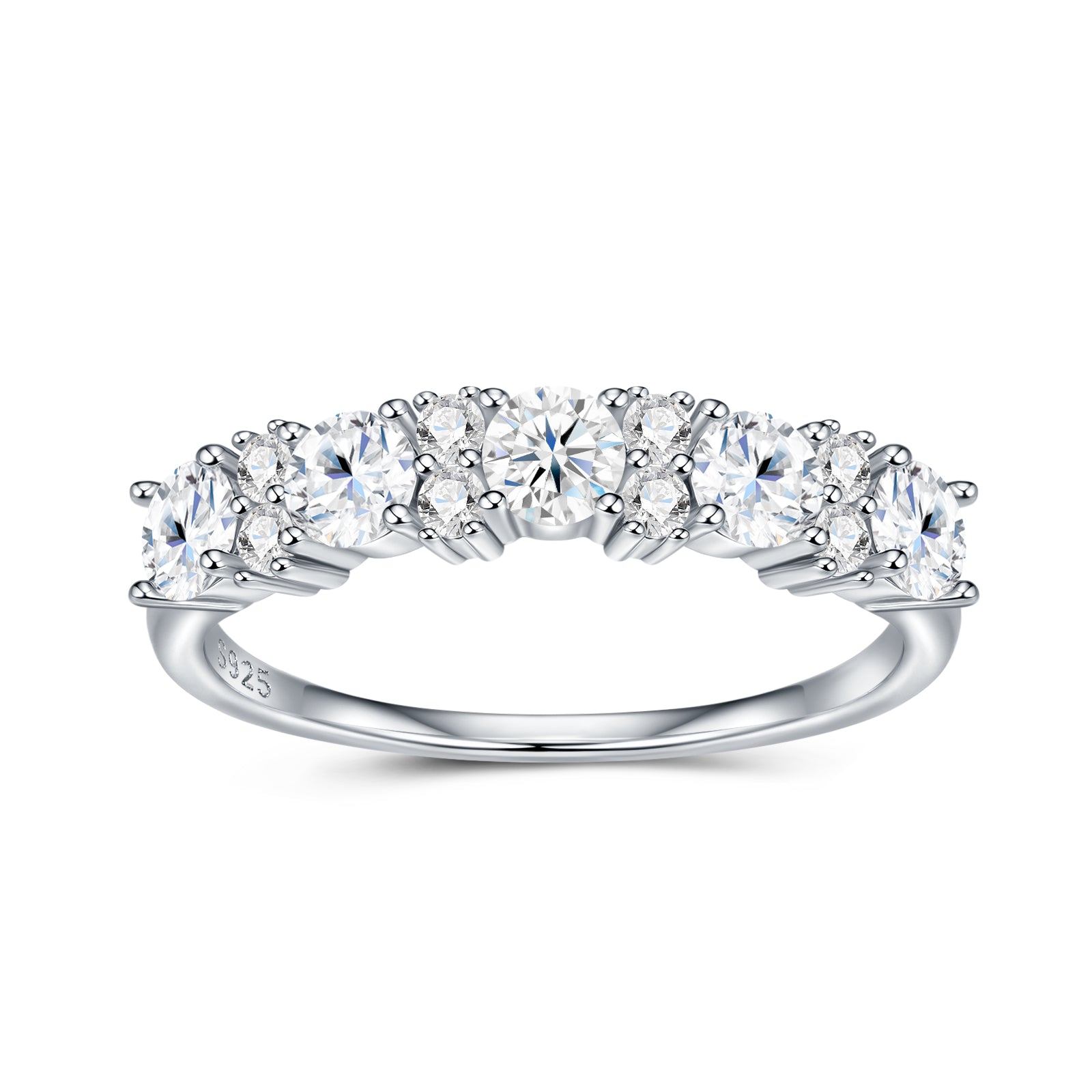 Minimalist Moissanite Ring in Platinum-Plated S925 Silver