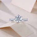 Goddess's Blessing - A Wedding Ring Set With 2-carat Top-quality Moissanite S925 Silver And Platinum-plated Diamond. The Ring Can Be Inspected With A Diamond Pen