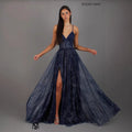 Elegant Womens V-neck Sleeveless Strapless Dress With A Flared Hem High Waist Split Women Long Dresses Party Dress