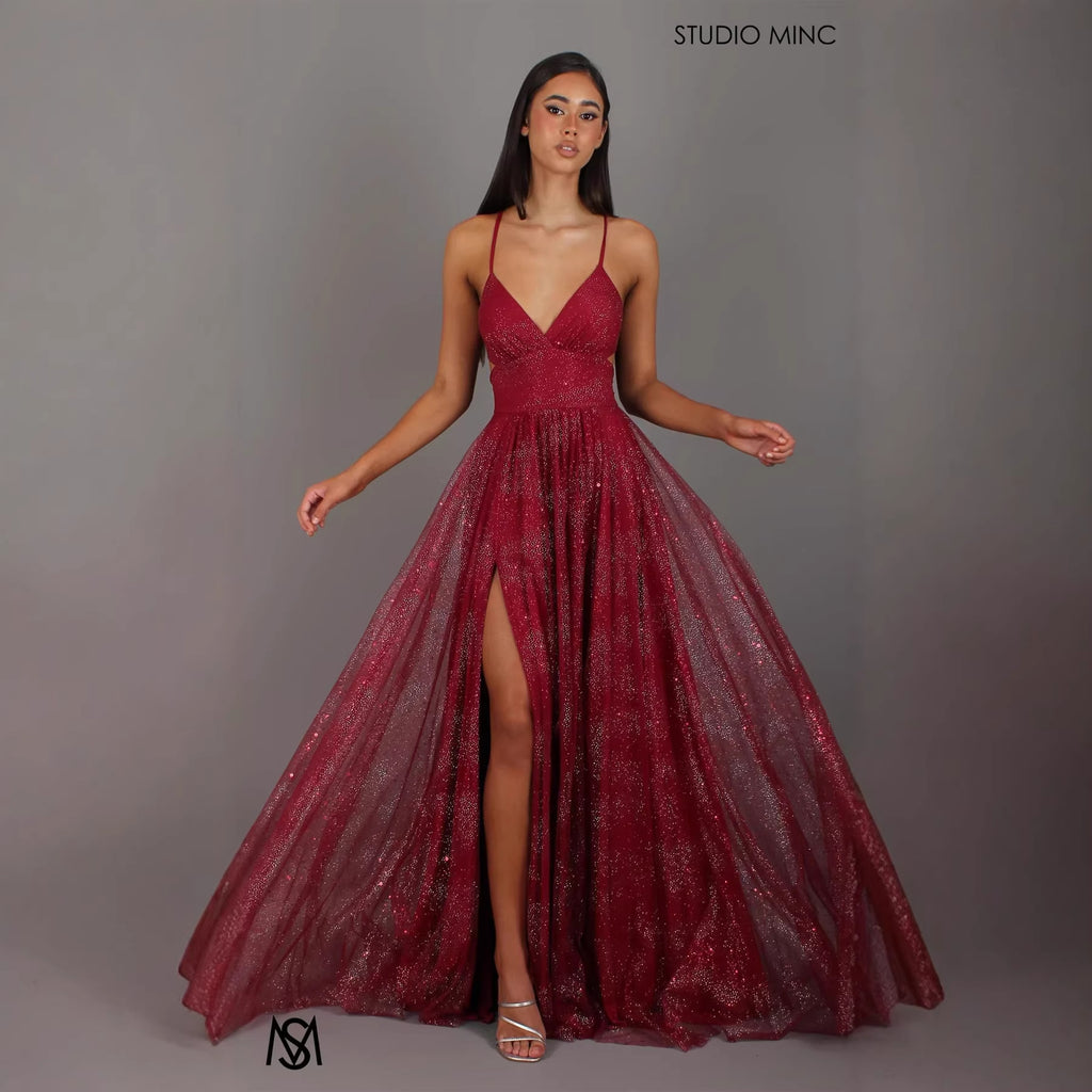 Elegant Womens V-neck Sleeveless Strapless Dress With A Flared Hem High Waist Split Women Long Dresses Party Dress