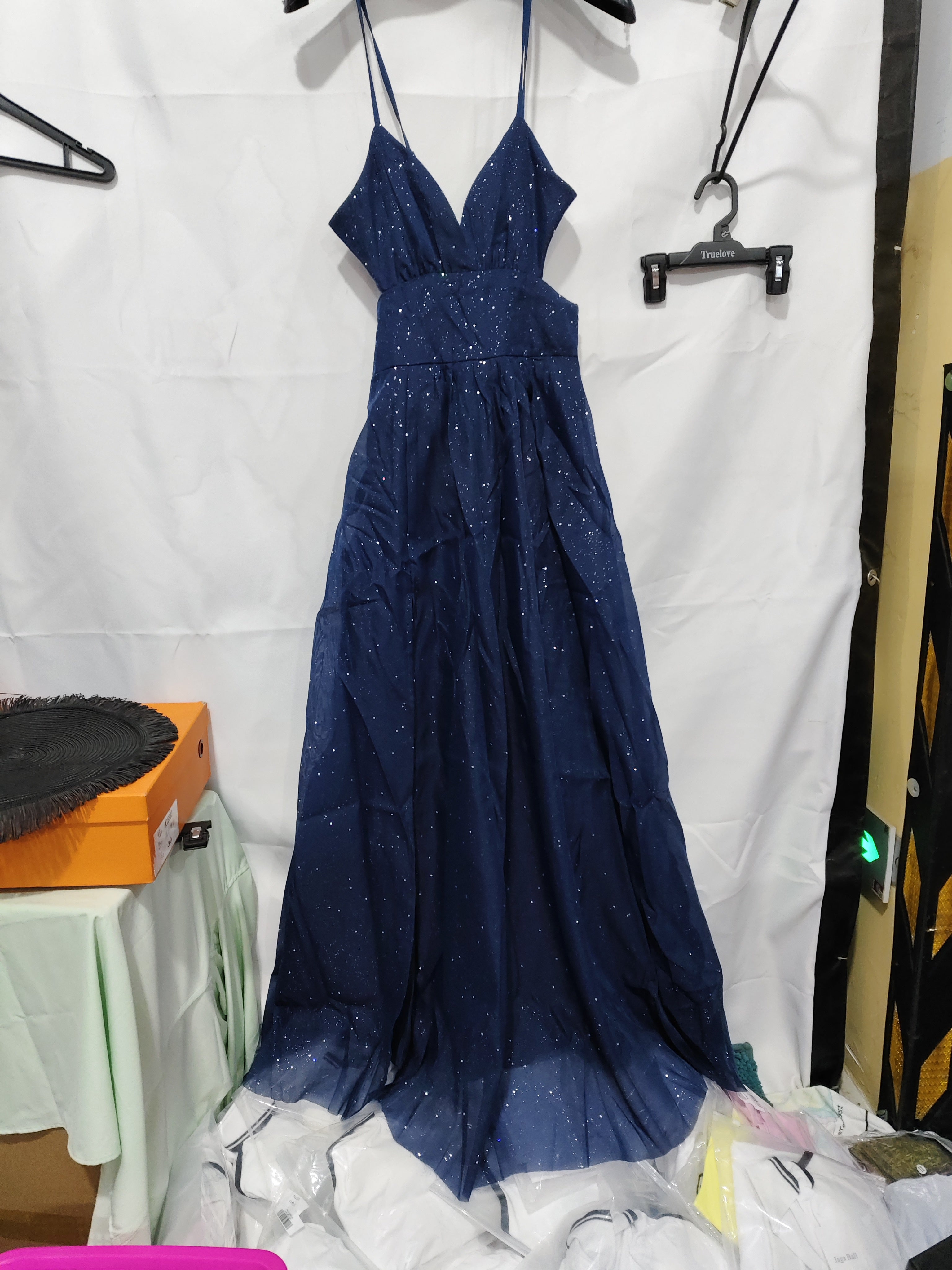 Elegant Womens V-neck Sleeveless Strapless Dress With A Flared Hem High Waist Split Women Long Dresses Party Dress